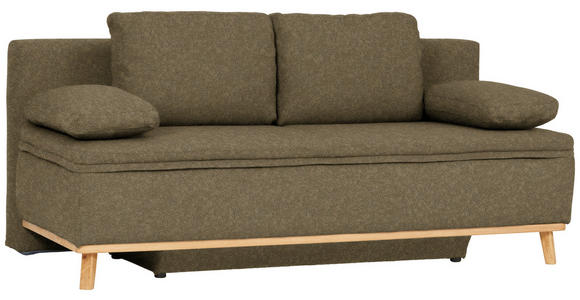 SCHLAFSOFA  in Flachgewebe Grün  - Naturfarben/Grün, KONVENTIONELL, Holz/Textil (203/95/96cm) - Venda