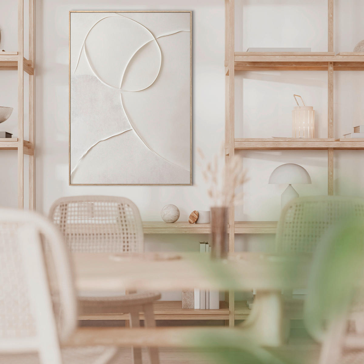 LEINWANDBILD Abstraktes 70/100 cm  - Beige, Basics, Holz/Textil (70/100cm)