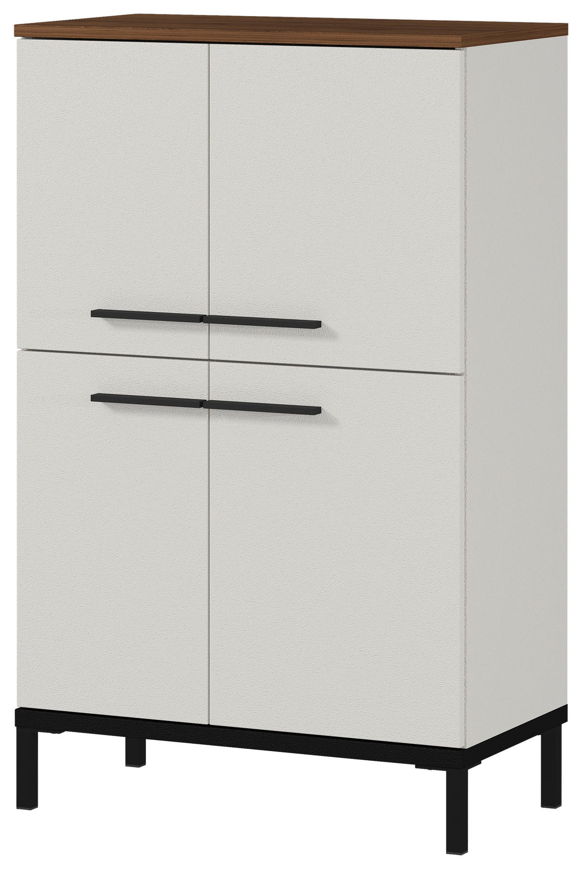 VYSOKÁ KOMODA, černá, barvy ořechu, kašmírová, 60/97/34 cm - černá/kašmírová, Moderní, kov/kompozitní dřevo (60/97/34cm) - Xora