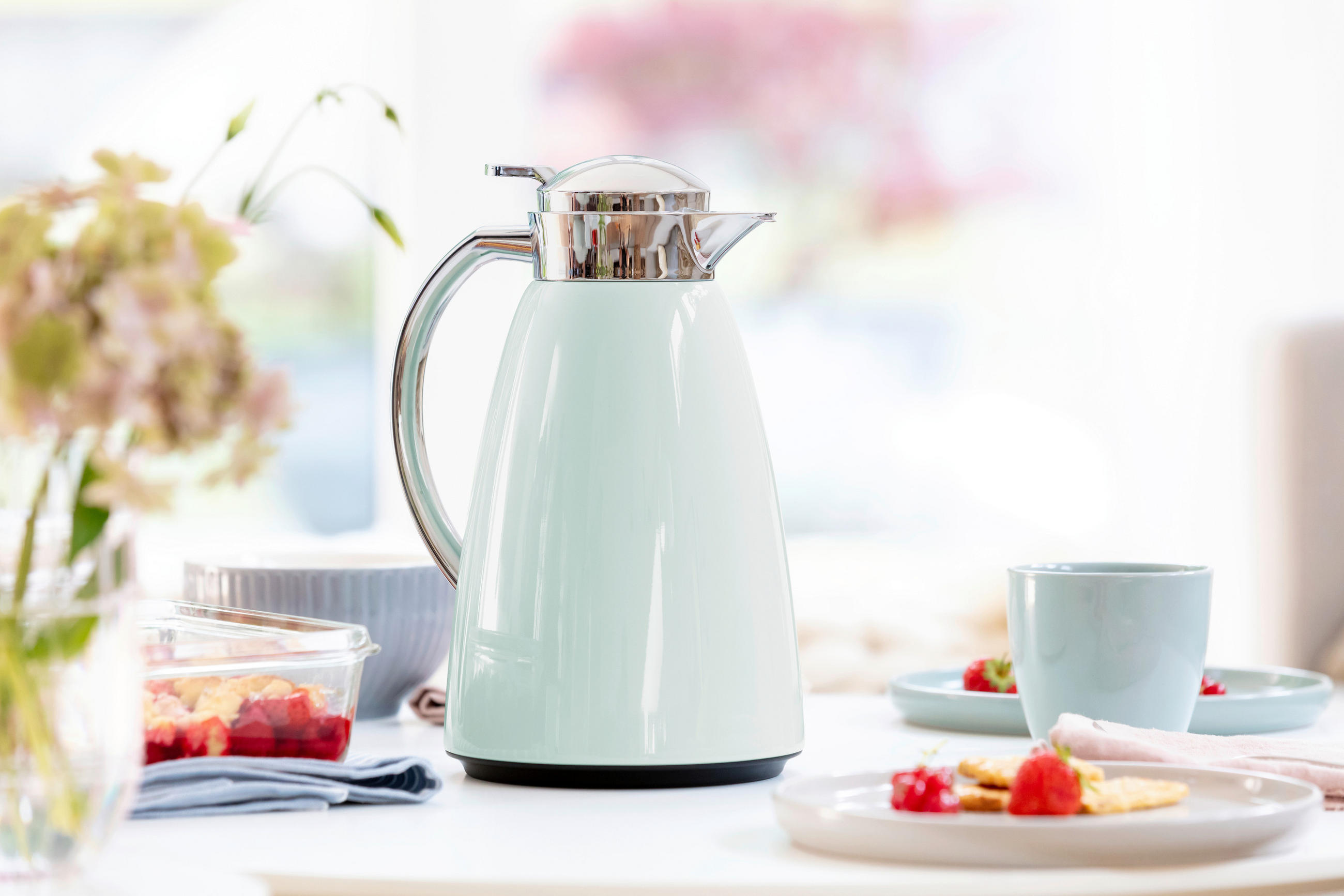 ISOLIERKANNE CAMPO 1,0 L  - Pastellgrün/Mintgrün, Basics, Metall (15/15/25,5cm) - Emsa