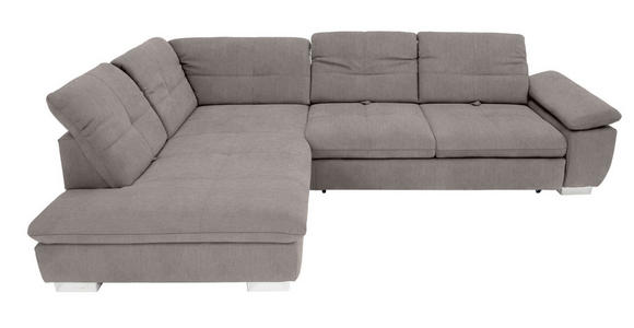 ECKSOFA Hellgrau Chenille - Chromfarben/Hellgrau, Design, Textil (242/313cm) - Xora
