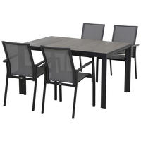 GARTENTISCHGRUPPE  - Anthrazit/Schwarz, KONVENTIONELL, Keramik/Textil - Gardenson