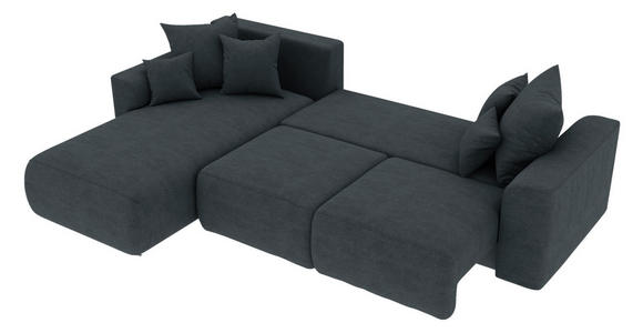 ECKSOFA in Lederlook Anthrazit  - Chromfarben/Anthrazit, KONVENTIONELL, Kunststoff/Textil (195/293cm) - Carryhome