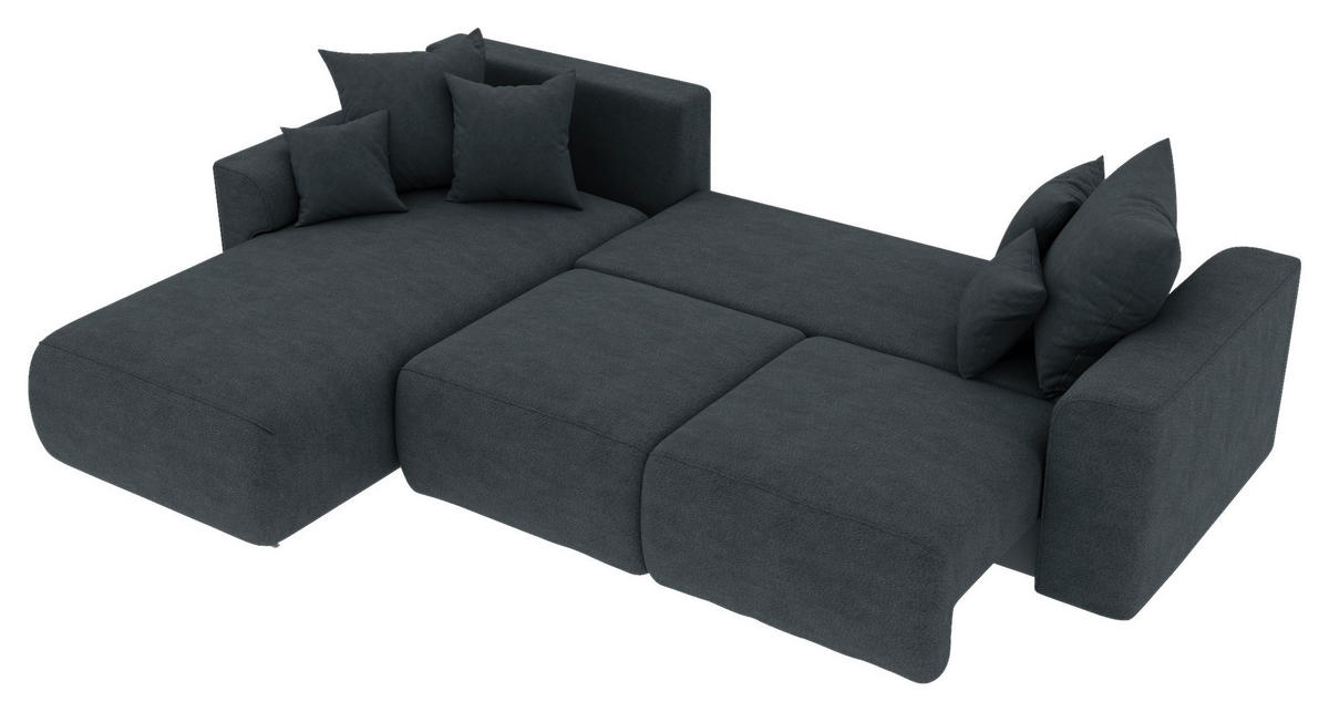 ECKSOFA in Lederlook Anthrazit  195/293 cm  - Chromfarben/Anthrazit, KONVENTIONELL, Kunststoff/Textil (195/293cm) - Carryhome