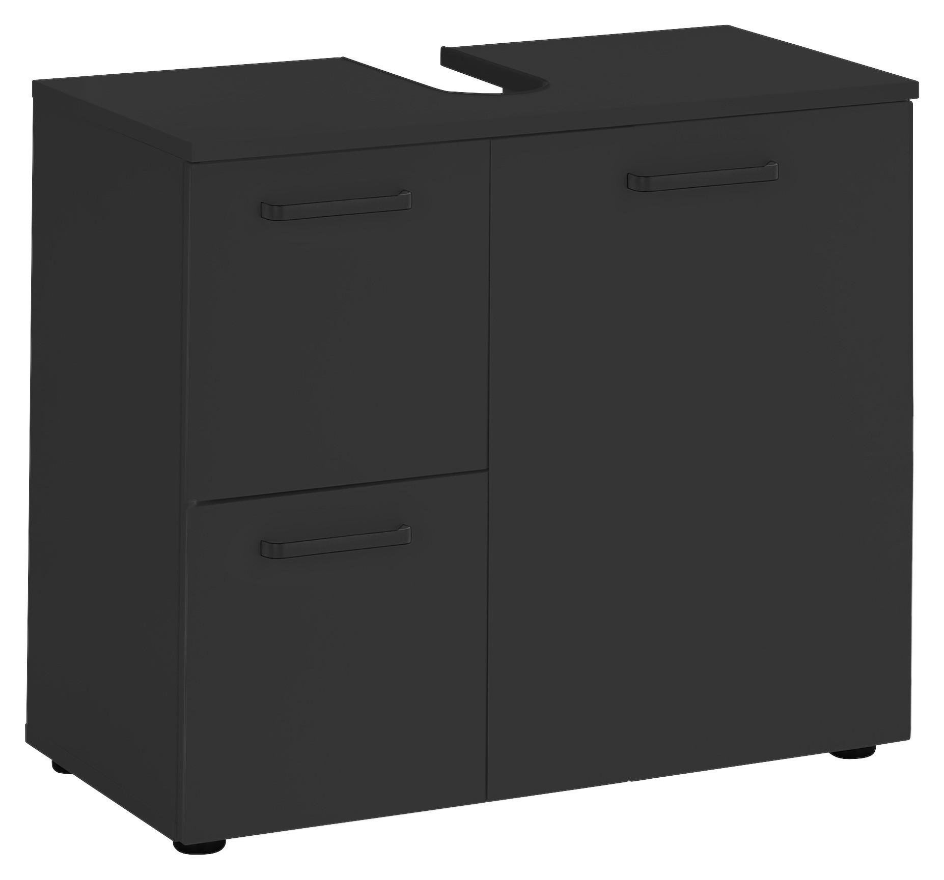 WASCHBECKENUNTERSCHRANK 70/60/35 cm  - Schwarz, MODERN, Holzwerkstoff/Kunststoff (70/60/35cm) - MID.YOU