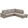 ECKSOFA in Echtleder Grau  248/235 cm  - Beige/Alufarben, Design, Leder/Metall (248/235cm) - Beldomo Premium