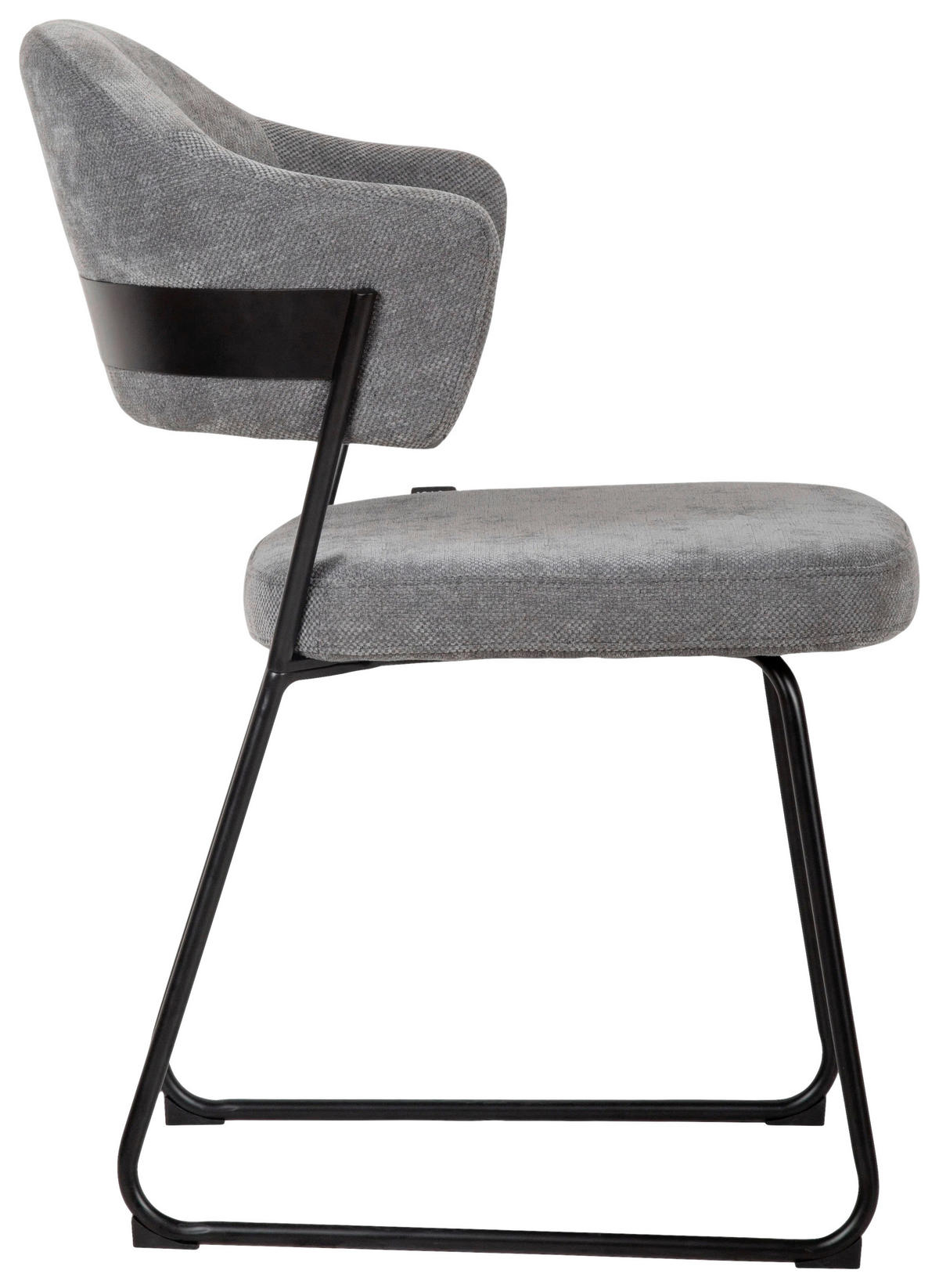 STUHL - Dunkelgrau/Schwarz, Design, Textil/Metall (57/82/62cm) - Novel