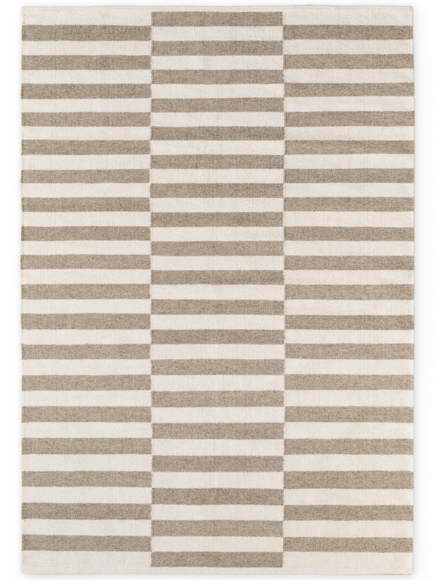 HANDWEBTEPPICH Wohnzimmer 120/180 cm Vika Weiß, Greige rechteckig  - Greige/Weiß, Basics, Textil (120/180cm) - Hanse Home