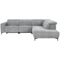 ECKSOFA in Flachgewebe Grau  - Schwarz/Grau, Design, Textil/Metall (290/238cm) - Pure Home Lifestyle