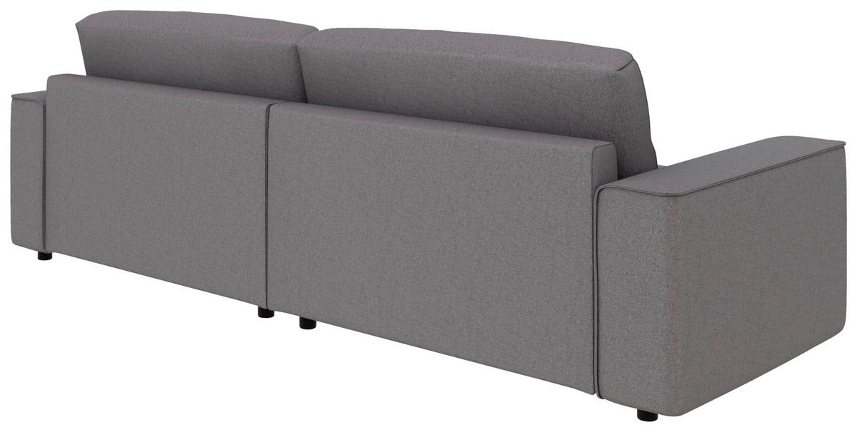 ECKSOFA in Struktur Anthrazit  - Anthrazit/Schwarz, Modern, Kunststoff/Textil (265/164cm) - Trendmanufaktur