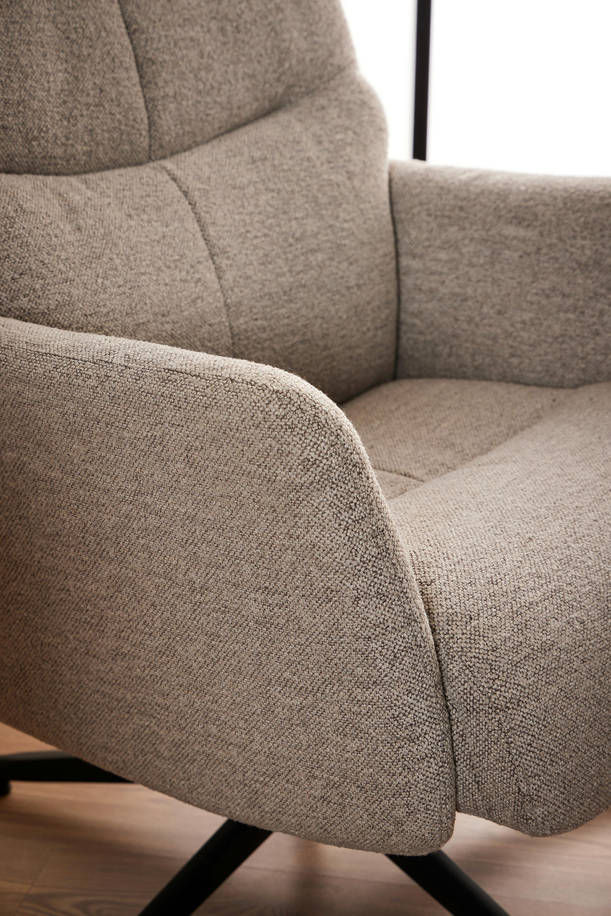 RELAXSESSELSET in Metall, Textil Schwarz, Beige  - Beige/Schwarz, MODERN, Textil/Metall (75/112/83cm) - Livetastic