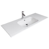 WASCHBECKEN 122/1,6/50,5 cm  - Weiß, Basics, Keramik (122/1,6/50,5cm) - Sadena