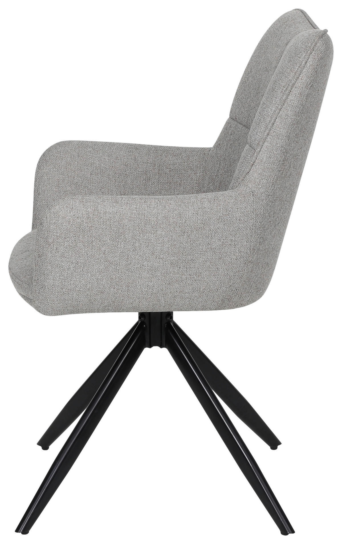 ARMLEHNSTUHL  in Eisen Leinenoptik  - Beige/Schwarz, KONVENTIONELL, Textil/Metall (56/90/64cm) - Livetastic