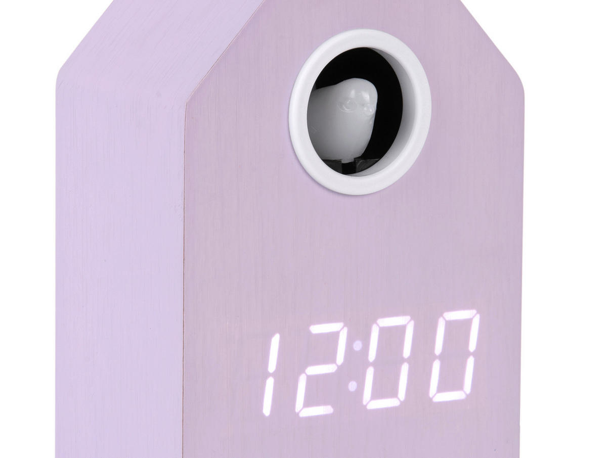 WECKER  Mauve  - Mauve, Basics, Holzwerkstoff (6/9/15.5cm) - Karlsson