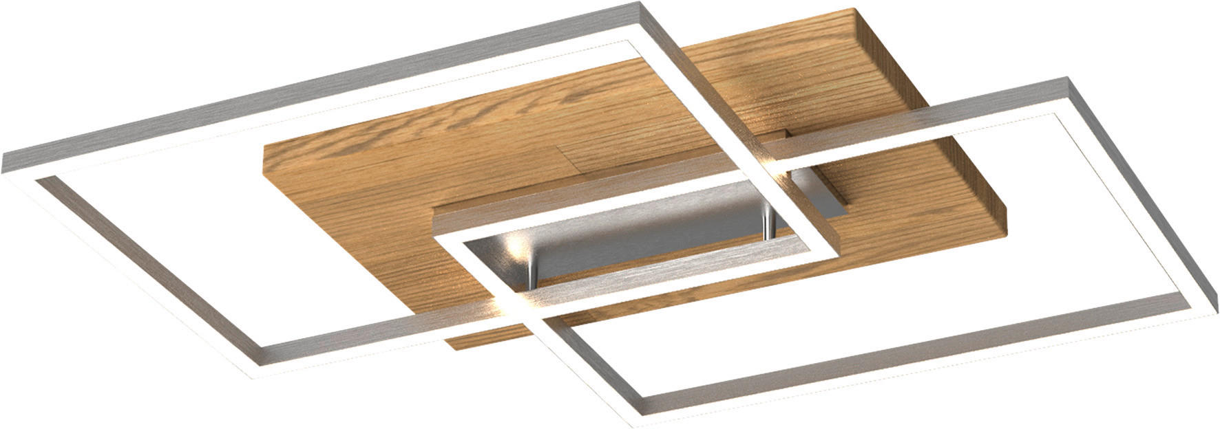 LED-DECKENLEUCHTE Panama 50/42/7 cm   - Beige, Natur, Holz/Metall (50/42/7cm) - Waldwelt