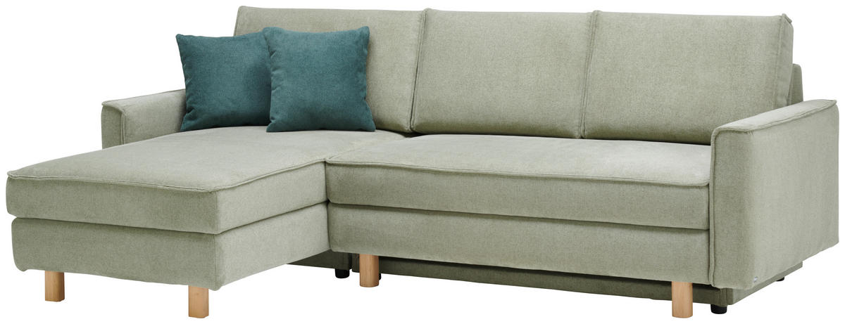 ECKSOFA Olivgrün Chenille  - Eichefarben/Olivgrün, KONVENTIONELL, Holz/Textil (170/237cm) - Sedda