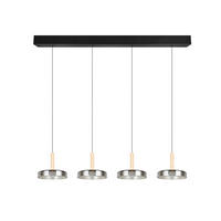 LED-PENDELLEUCHTE 115/22/200 cm    - Chromfarben/Schwarz, Design, Glas/Metall (115/22/200cm) - Trio Leuchten