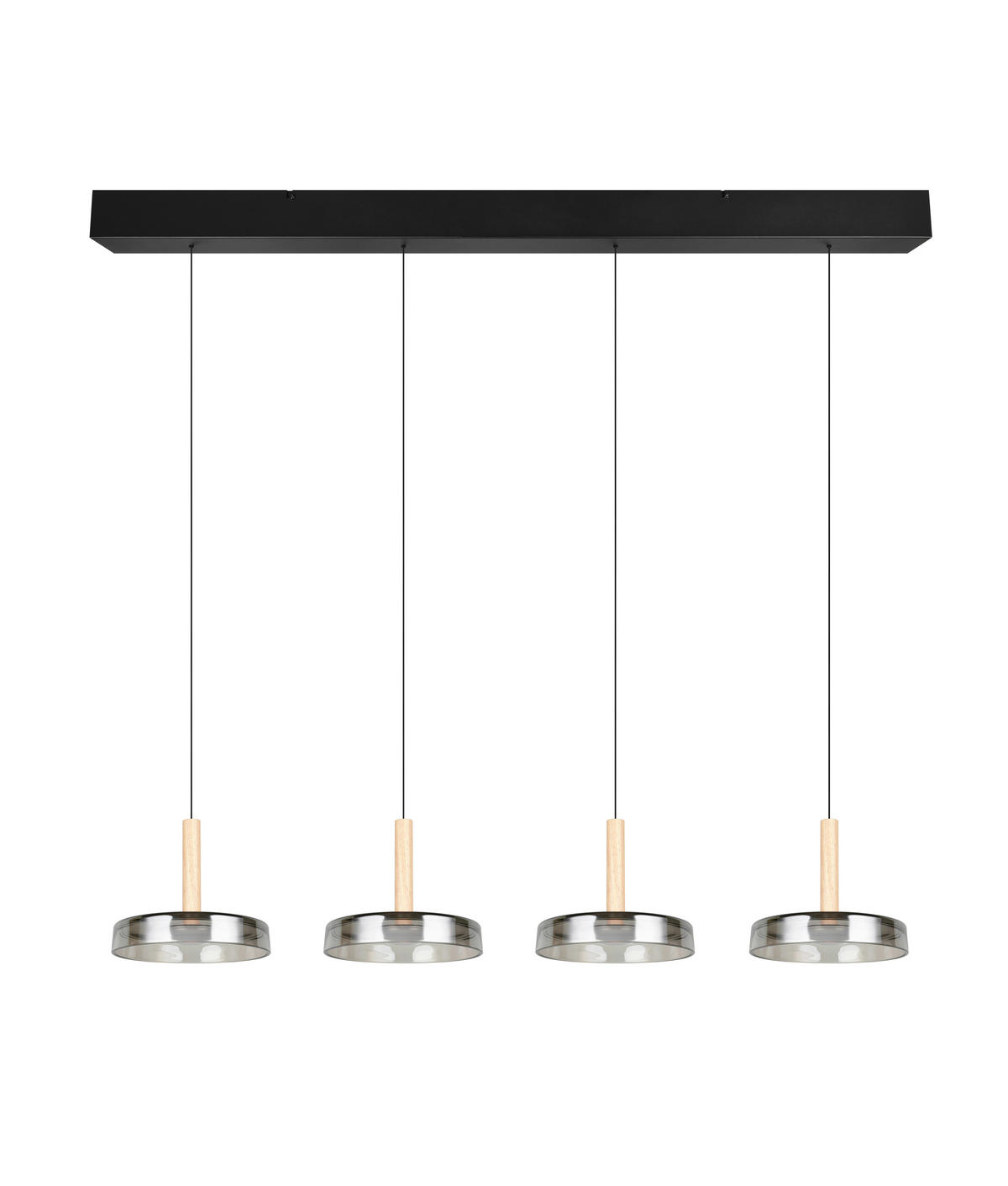 LED-PENDELLEUCHTE 115/22/200 cm    - Chromfarben/Schwarz, Design, Glas/Metall (115/22/200cm) - Trio Leuchten