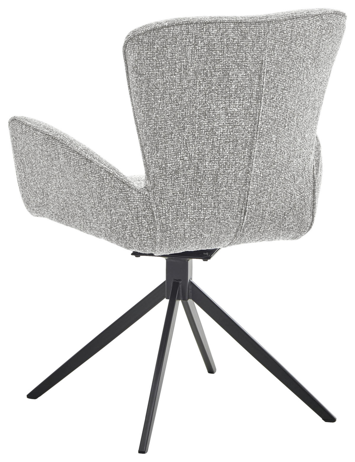 ARMLEHNSTUHL  in Eisen Jacquard, Flachgewebe  - Greige/Schwarz, Design, Textil/Metall (63/92/63cm) - Valdera