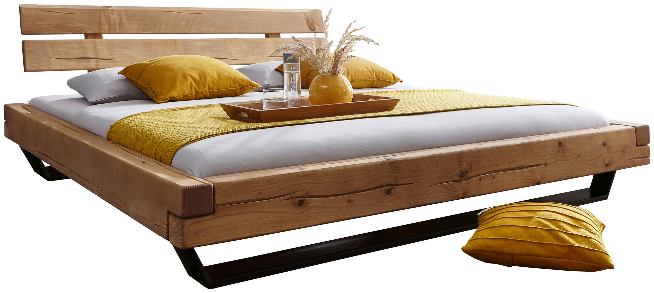 Livetastic POSTEL Z TRÁMŮ, 200/200 cm, dřevo, barvy dubu, jantarové barvy