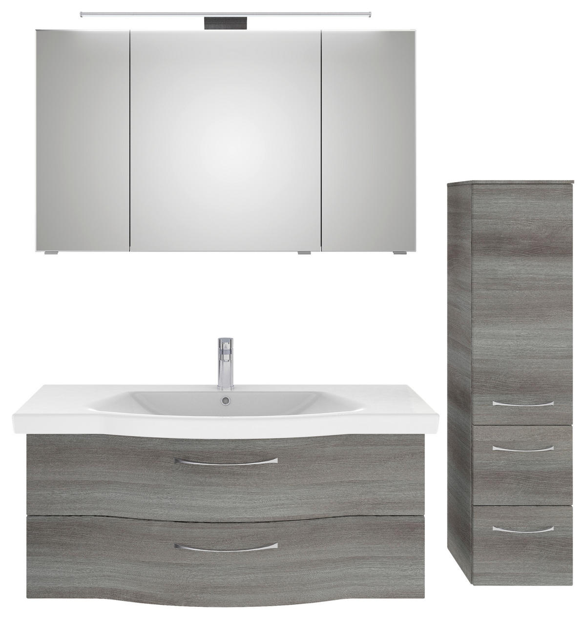 BADEZIMMER 4-teilig  in 152 cm  - Chromfarben/Graphitfarben, KONVENTIONELL, Glas/Keramik (152cm) - Pelipal