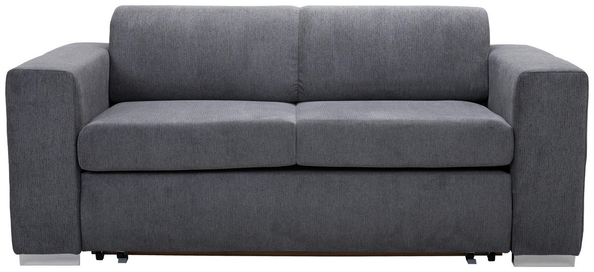 SCHLAFSOFA  mit Schlafen auf Sitzhöhe, Liegefunktion, Typenauswahl, Rücken echt Chenille Anthrazit  - Anthrazit/Silberfarben, KONVENTIONELL, Kunststoff/Textil (190/81/97,5cm) - Carryhome