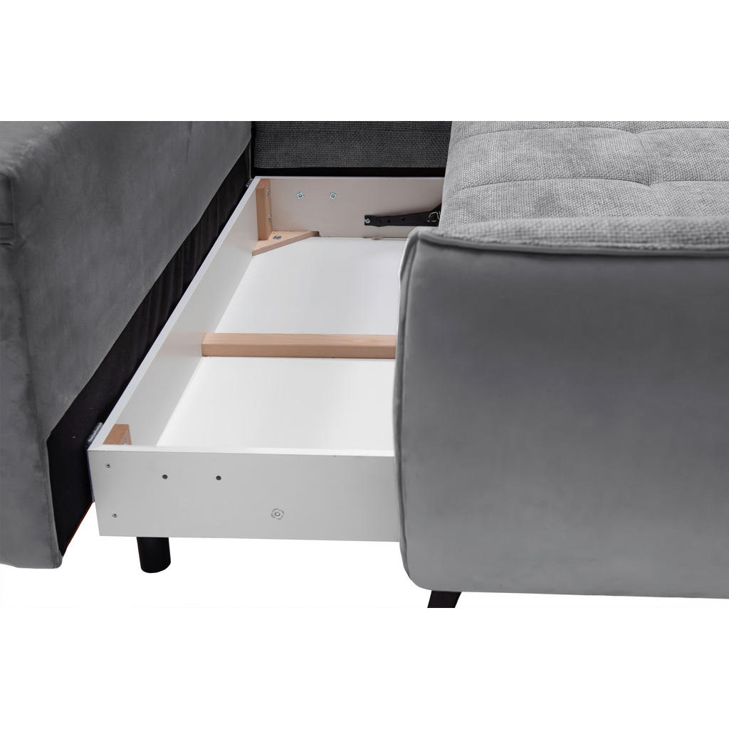 Thumbnail - Livetastic Ecksofa Midway, Grau, Hellgrau, Textil, 3-Sitzer, Füllung: Schaumstoff, Schaumstoffflocken, Ottomane rechts, ...