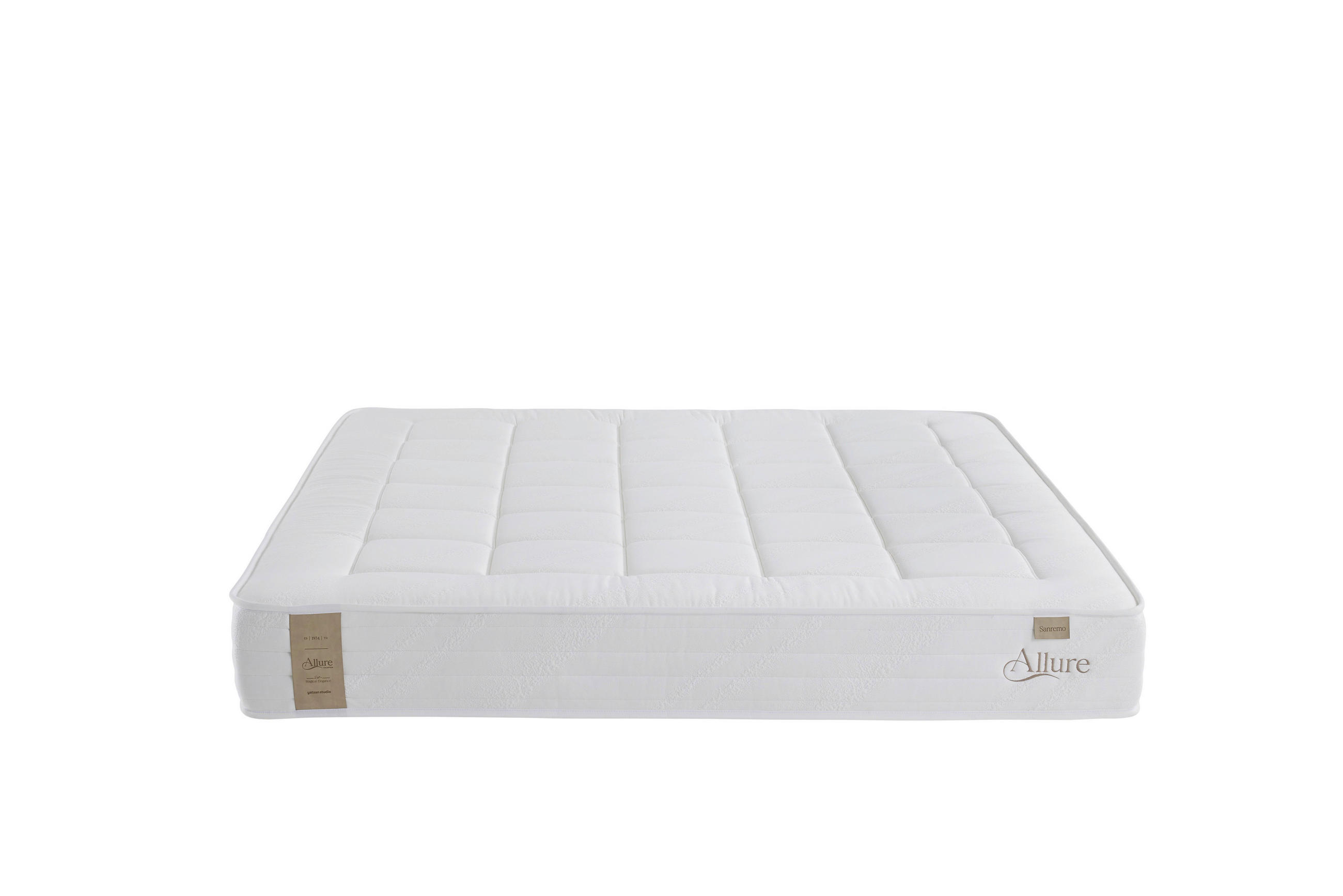 Thumbnail - Boxspringmatratze Allure SAN Remo H3, Creme, Textil, H3, 7-Zonen, Höhe ca. 27 cm, Füllung: Seide, 180x210 cm, ISO 9001, ...