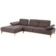 ECKSOFA 16580 Sprint in Mikrofaser Mokka  176/298 cm  - Beige/Bronzefarben, Natur, Textil/Metall (176/298cm) - Valnatura