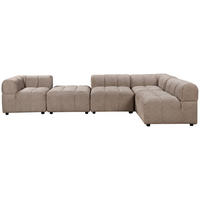 ECKSOFA einzeln stellbar  Beige Struktur  - Beige/Schwarz, Design, Holz/Kunststoff (336/70/168cm) - MID.YOU