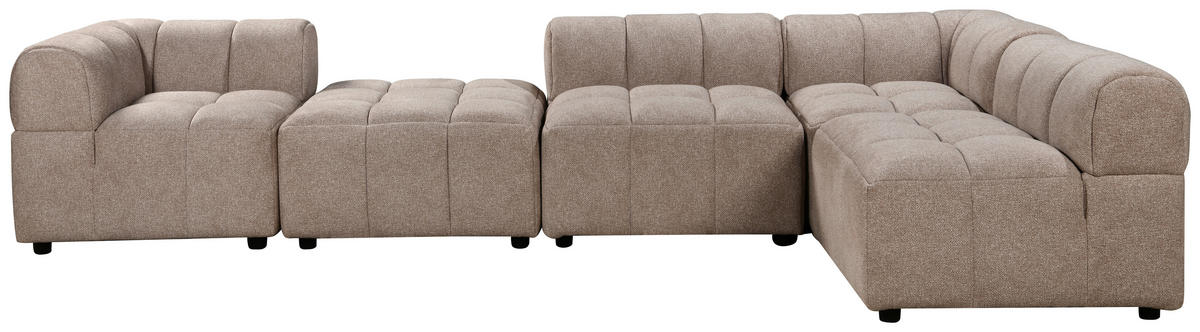 ECKSOFA einzeln stellbar  Beige Struktur  - Beige/Schwarz, Design, Holz/Kunststoff (336/70/168cm) - MID.YOU