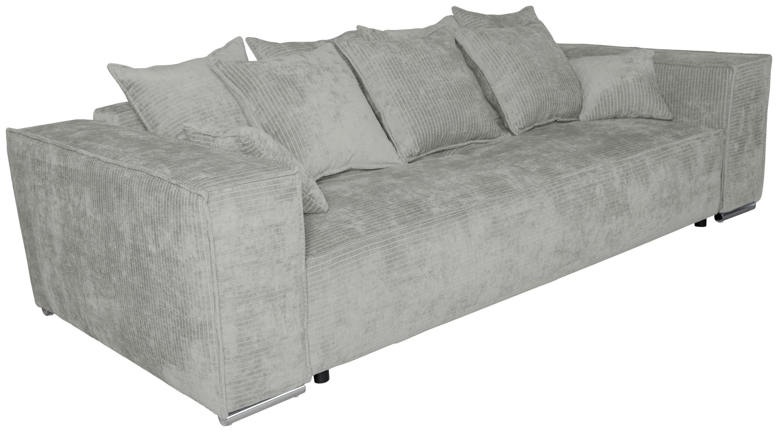 BIGSOFA Flachgewebe Naturfarben  - Chromfarben/Naturfarben, KONVENTIONELL, Textil/Metall (256/68/122cm) - Carryhome