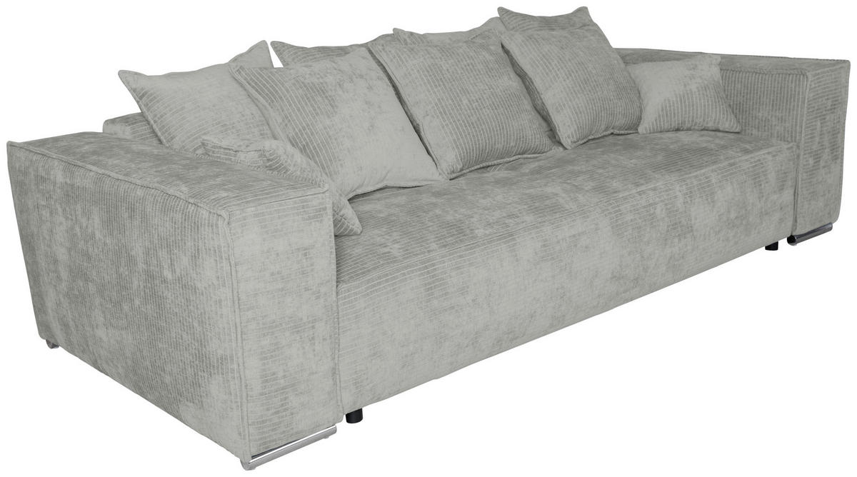 BIGSOFA Flachgewebe Naturfarben  - Chromfarben/Naturfarben, KONVENTIONELL, Textil/Metall (256/68/122cm) - Carryhome