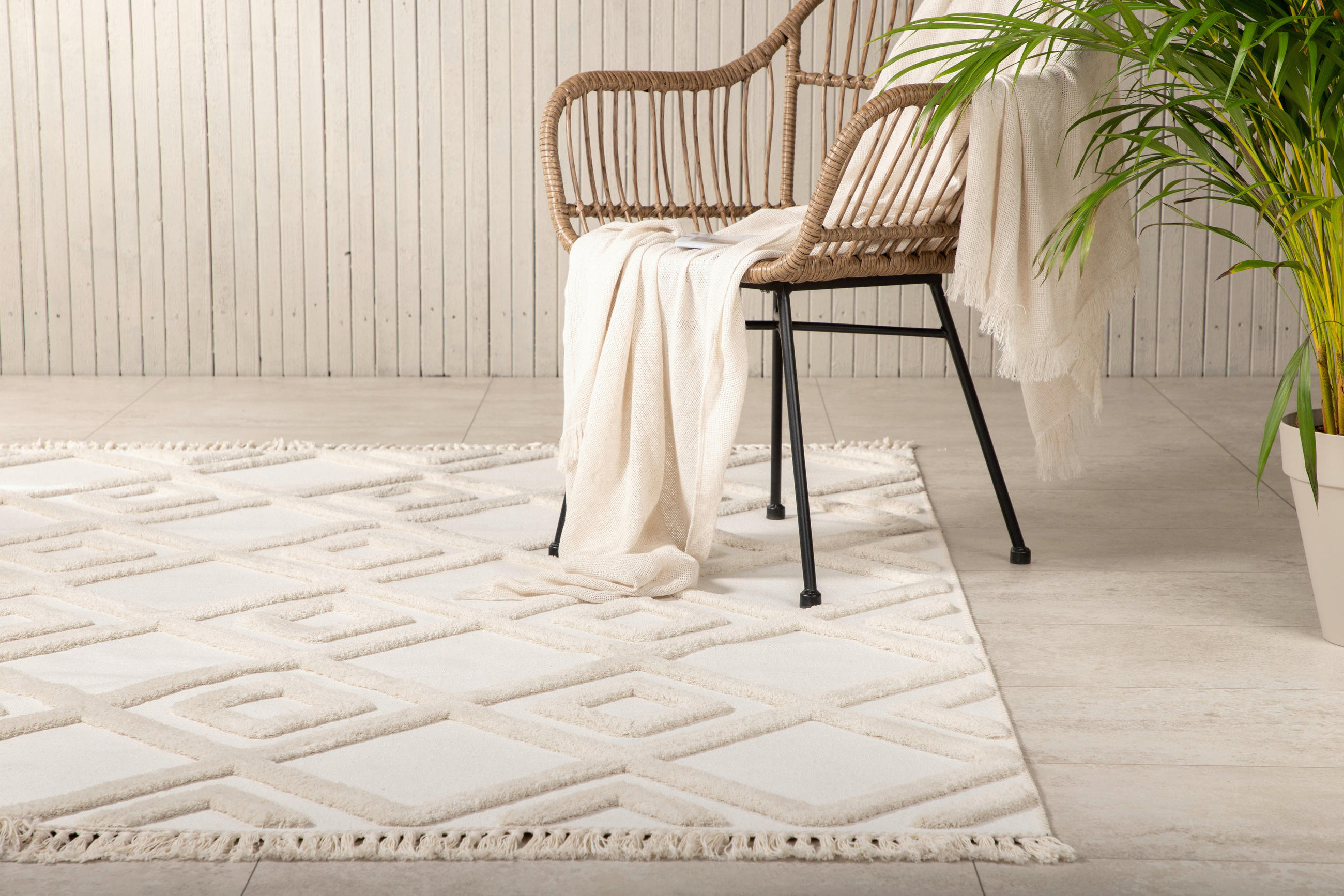 FLACHWEBETEPPICH 160/230 cm Weiß  - Weiß, LIFESTYLE, Textil (160/230cm) - P & B