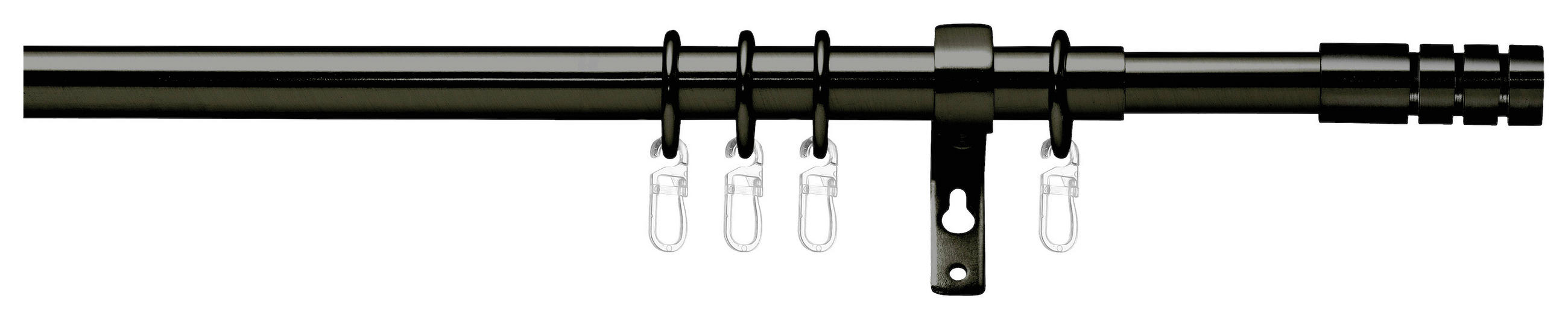 Rundstangengarnitur 1-lfg Ada Schwarz L: 200-360 Cm