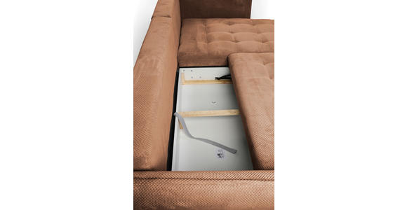 ECKSOFA Dunkelorange Chenille - Dunkelorange/Schwarz, MODERN, Textil/Metall (285/200cm) - Carryhome