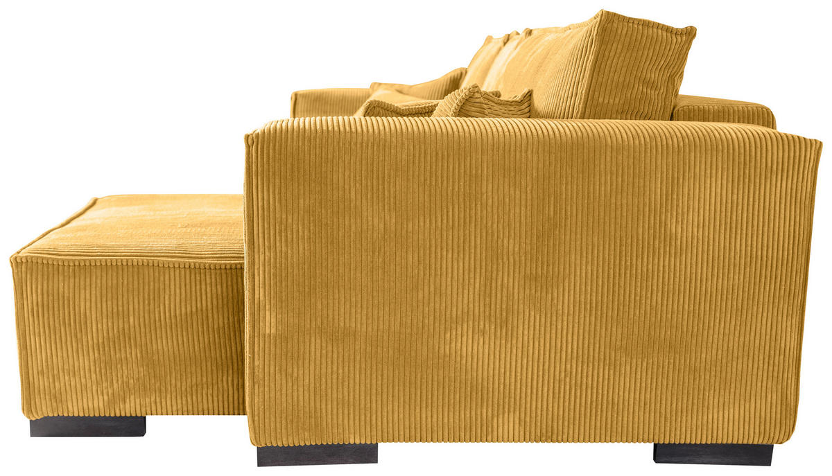 ECKSOFA in Cord Senfgelb  - Senfgelb/Braun, KONVENTIONELL, Holz/Textil (230/190cm) - Carryhome
