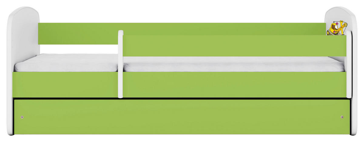 KINDER-/JUNIORBETT 80/160 cm  in Grün  - Birkefarben/Weiß, MODERN, Holz/Holzwerkstoff (80/160cm) - MID.YOU