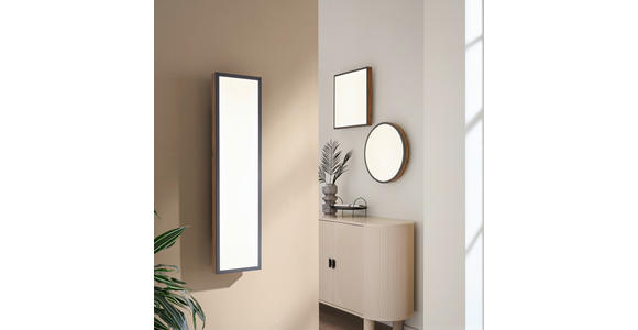 LED-DECKENLEUCHTE Ludwig 45/45/7,6 cm  - Opal/Graphitfarben, Natur, Holzwerkstoff/Kunststoff (45/45/7,6cm) - Novel