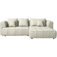 ECKSOFA Webstoff Creme  - Creme/Schwarz, Design, Kunststoff/Textil (288/188cm) - Welnova
