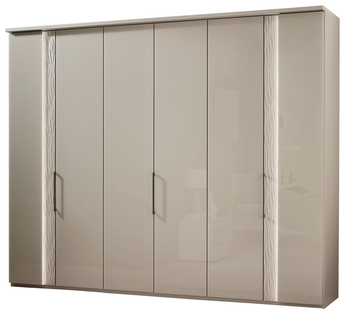 ŠATNÍ SKŘÍŇ S OTOČNÝMI DVEŘMI, šampaňská, 300/216/59 cm - barvy chromu/šampaňská, Design, kov/kompozitní dřevo (300/216/59cm) - Dieter Knoll