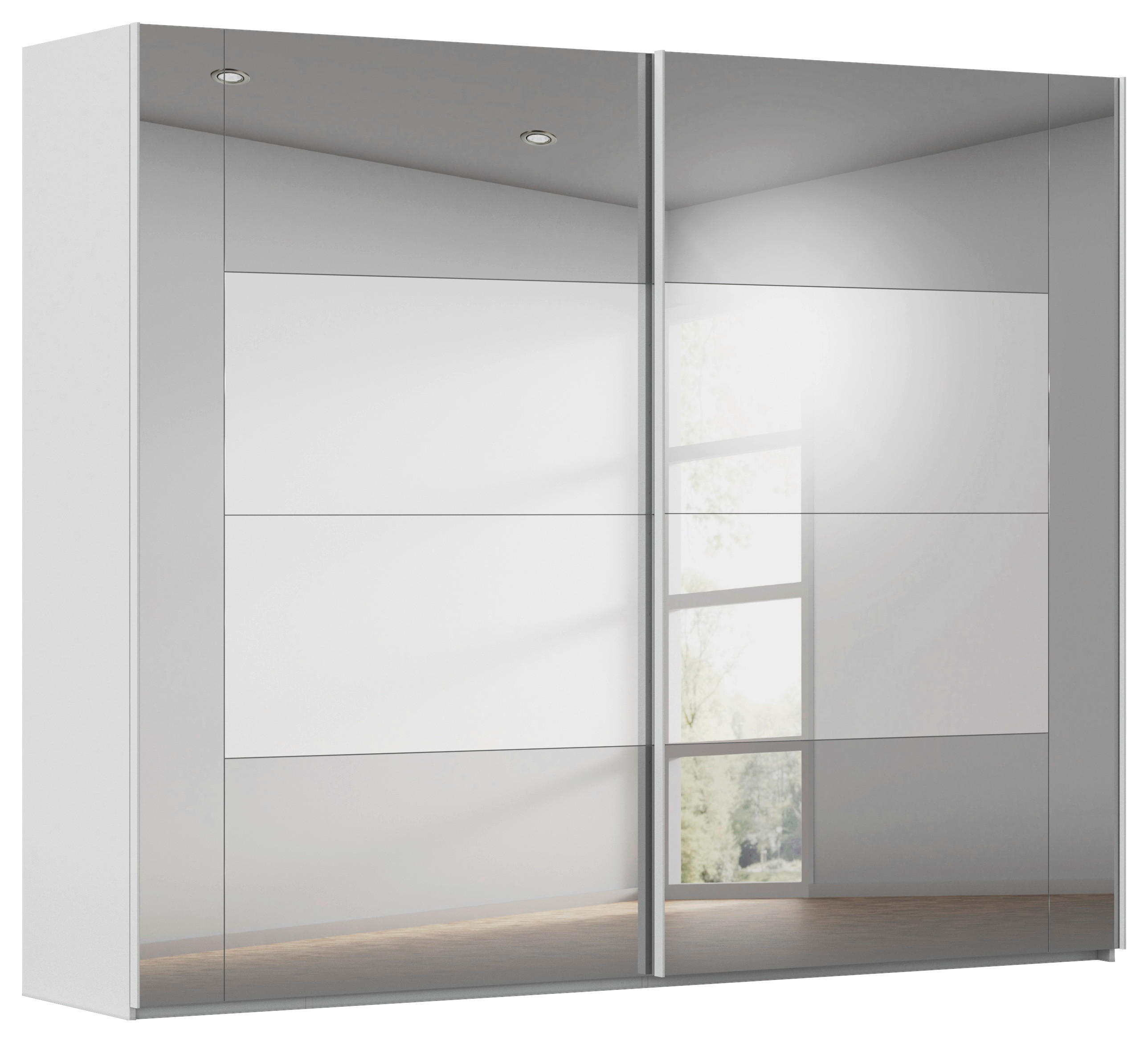 SCHWEBETÜRENSCHRANK 271/223/68 cm 2-türig Seidengrau  - Seidengrau, Design, Glas/Holzwerkstoff (271/223/68cm) - Xora