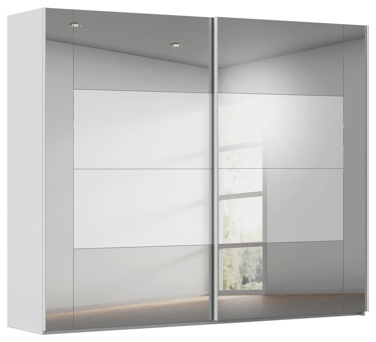 SCHWEBETÜRENSCHRANK 271/223/68 cm 2-türig Seidengrau  - Seidengrau, Design, Glas/Holzwerkstoff (271/223/68cm) - Xora