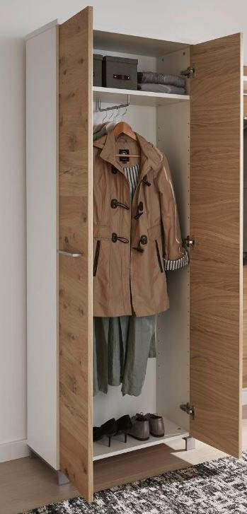 GARDEROBE Weiß, Eichefarben - Eichefarben/Weiß, Design, Holz (270/193/40cm) - Dieter Knoll