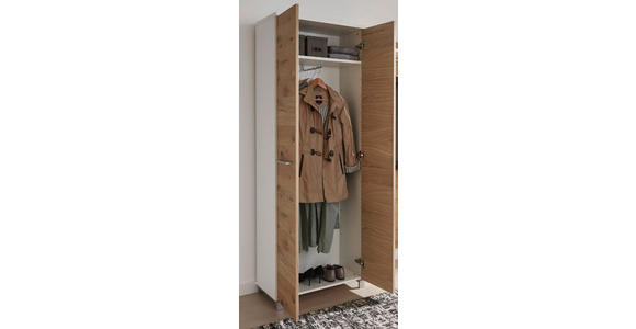 GARDEROBE 270/193/40 cm  - Eichefarben/Weiß, Design, Holz/Holzwerkstoff (270/193/40cm) - Dieter Knoll