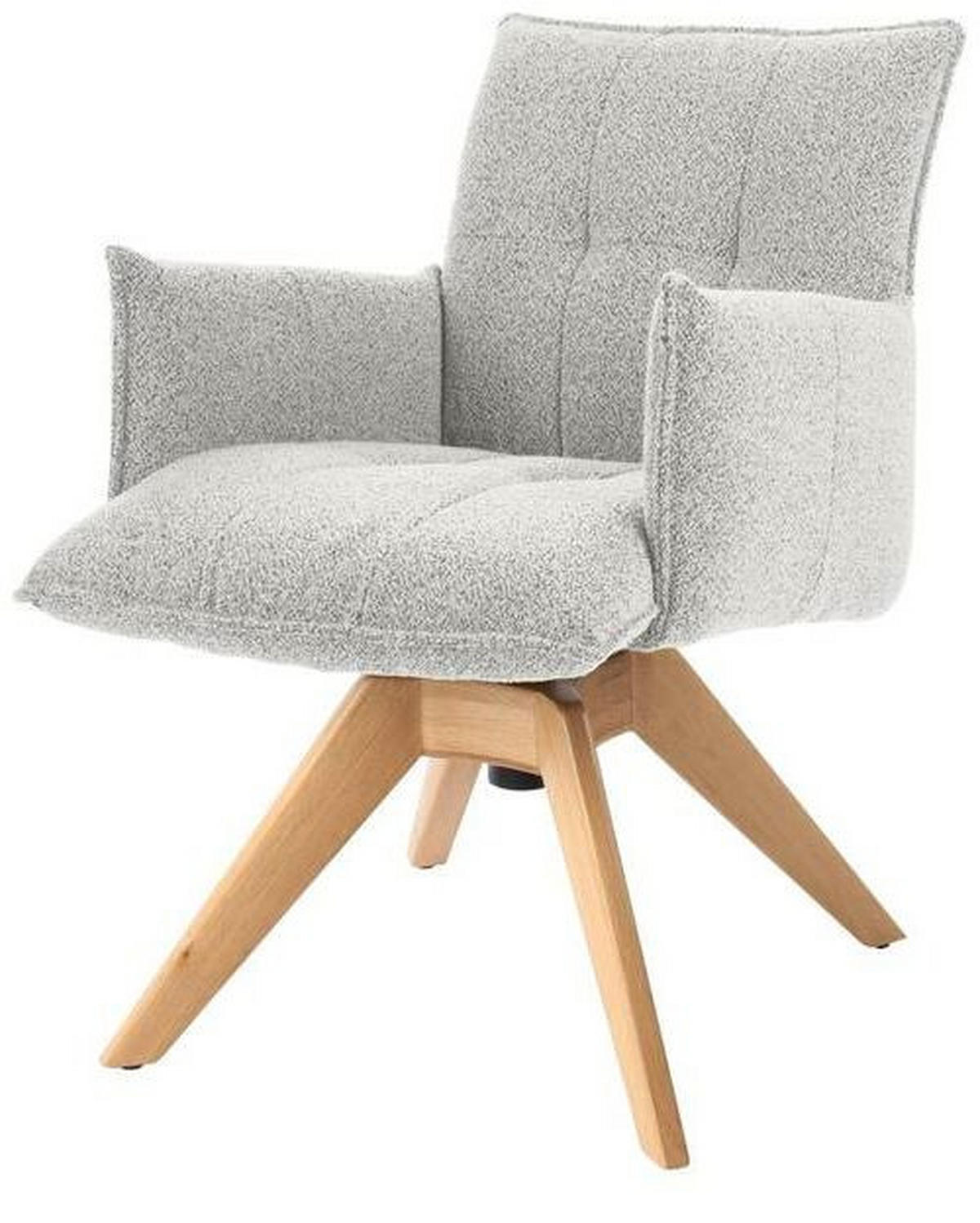 ARMLEHNSTUHL  in Webstoff  - Champagner/Eichefarben, Design, Holz/Textil (57/86/65cm) - Valnatura