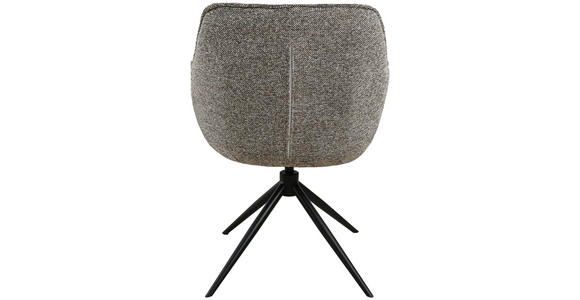 ARMLEHNSTUHL in Eisen Leinenoptik - Schwarz/Braun, Design, Textil/Metall (61/82/65cm) - Novel