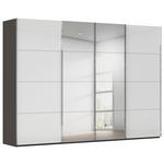 SCHWEBETÜRENSCHRANK  in Graphitfarben, Weiß  - Chromfarben/Graphitfarben, Design, Glas/Holzwerkstoff (316/235/68cm) - Novel