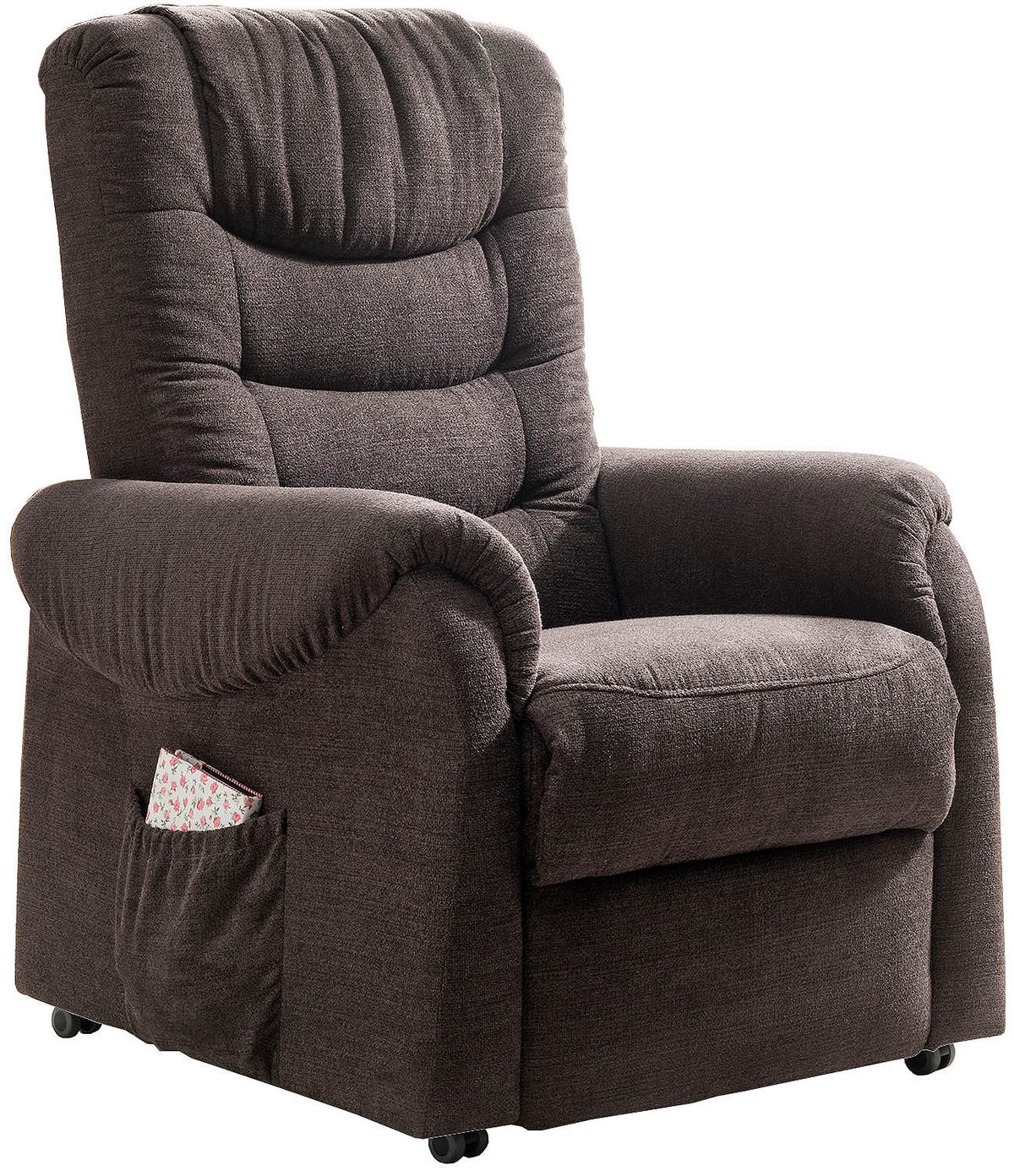 FERNSEHSESSEL in Struktur Dunkelbraun  - Dunkelgrün/Dunkelbraun, Design, Kunststoff/Textil (76/106/94cm) - Livetastic