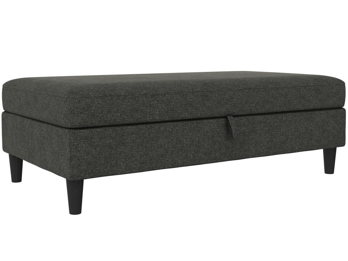 HOCKER in Textil Anthrazit  - Anthrazit/Schwarz, Basics, Kunststoff/Textil (130/43/69cm) - Livetastic